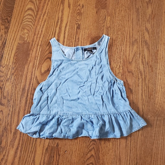 Forever 21 Light Blue Ruffle Tank Top - Picture 1 of 3